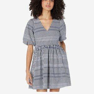 NWOT Madewell Short Sleeve Mini V-Neck Puff Sleeve Retro Dress